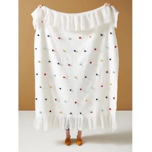 Anthropologie Hilda Pom Throw Blanket